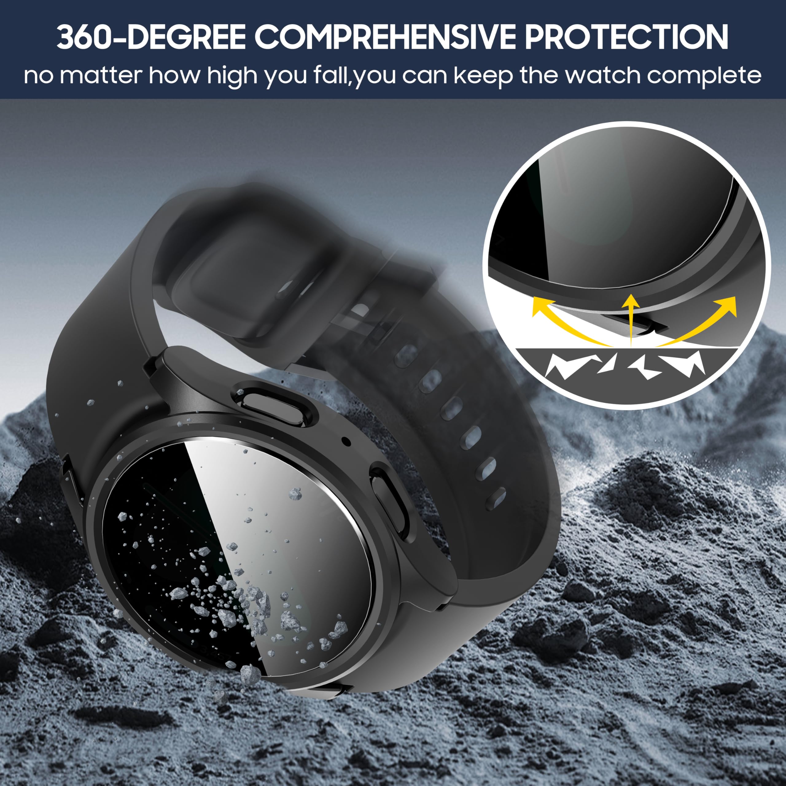 Tempered Glass+Privacy case fo - огляд і ціна Samsung Smartwatch Accessories