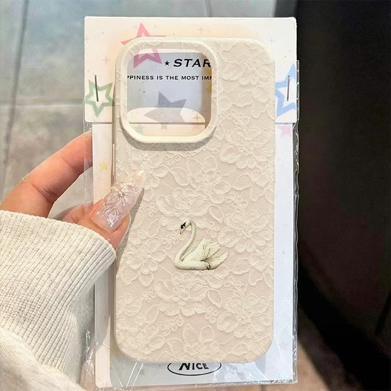 Lace Swan Pattern Lychee Textu - огляд і ціна Apple Iphone 16